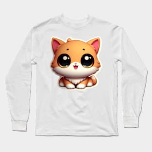 cute kawaii cat Long Sleeve T-Shirt